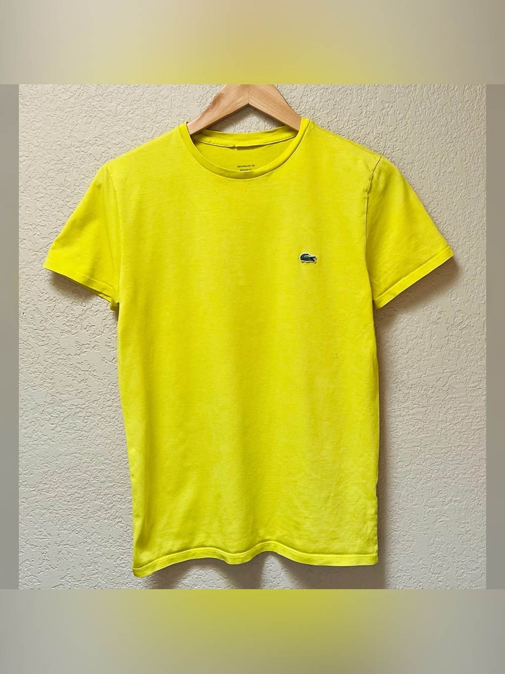 Lacoste Men’s Yellow Color T-Shirt Size- Small